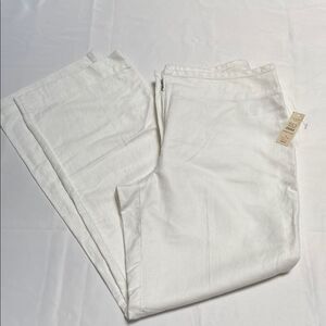 TALBOTS Heritage Linen & Cotton Wide-Leg Trousers
